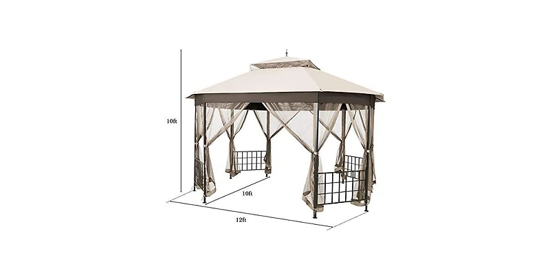 10 x 12 Octagonal Patio Gazebo with Mosquito Net