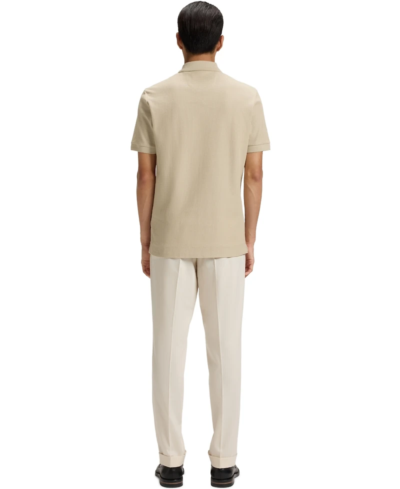 Boss by Hugo Men's Zip Placket Structured-Cotton Polo Shirt