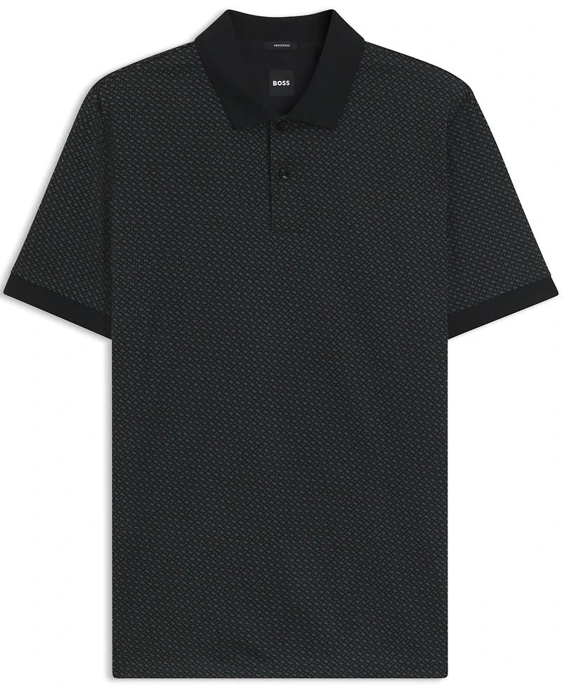 Boss by Hugo Men's Mercerized-Cotton Monogram Polo Shirt