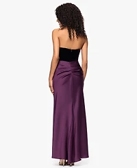 Betsy & Adam Women's Strapless Velvet Corset Dress
