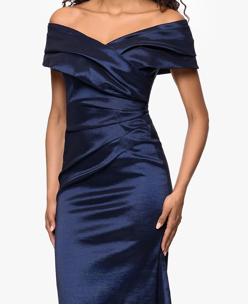Betsy & Adam Women's Taffeta Off-The-Shoulder Dress