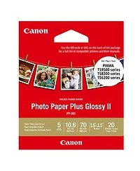Canon Pp-301 Photo Paper Plus Glossy Ii Inkjet Paper, 10.6 mil, 265 gsm, 3.5 x 3.5", 20 Sheet Pack