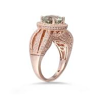 Suzy Levian New York Sterling Silver Round Cut Center Topaz Cocktail Ring