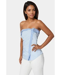 Bebe Women's Ruched Asymmetric Top