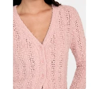 Guess Women's Bea Open Stitch Long Sleeve Cardigan Sweater