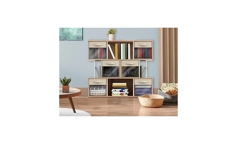 Sorbus Inch 6 Pack Collapsible Fabric Storage Bins with Clear Window - for Organizing Clothes, Toys, Books, Shelves