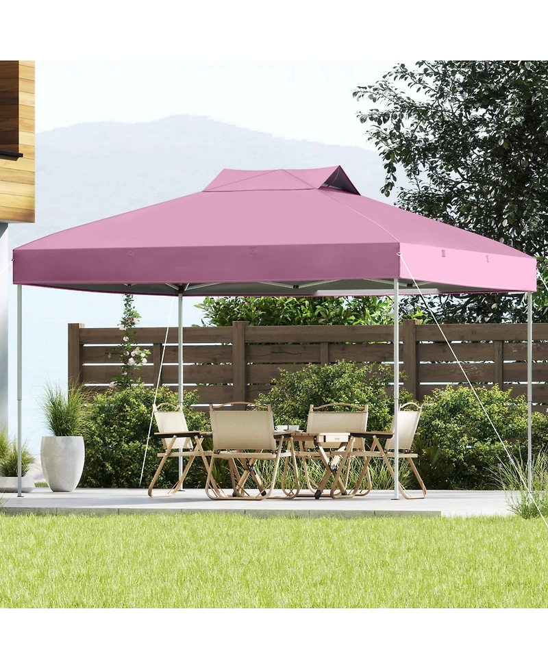 10 X 10 Ft Foldable Outdoor Patio Shelter Canopy Tent with 1-Push Center Lock