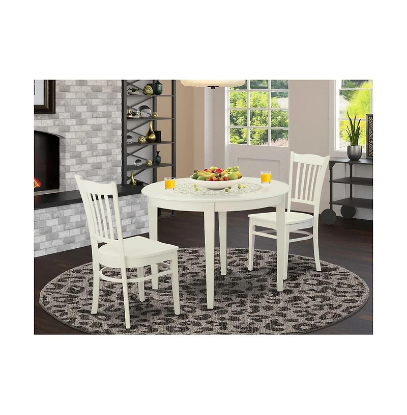 East West Furniture 3 Pc dinette Table set for 2-Kitchen Table and 2 Dining Chairs