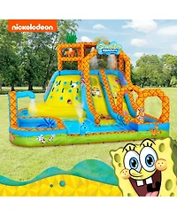 Sunny & Fun SpongeBob Mega Climb N Go Inflatable Water Slide with Climbing Wall, 2 Slides & More
