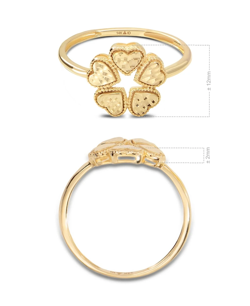 Devata Clover Heart Ring in 14K Gold, Size 9, approx. 2.1 grams.