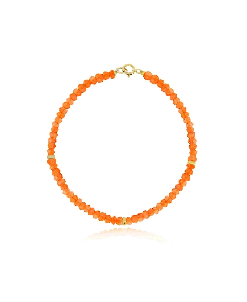 The Lovery Carnelian Bead Bracelet 14K Gold