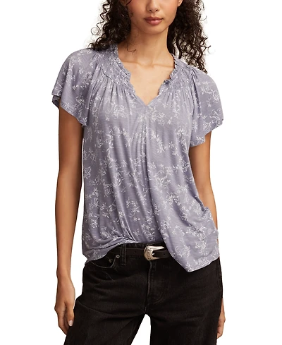 Lucky Brand Women's Sandwash Notch Top