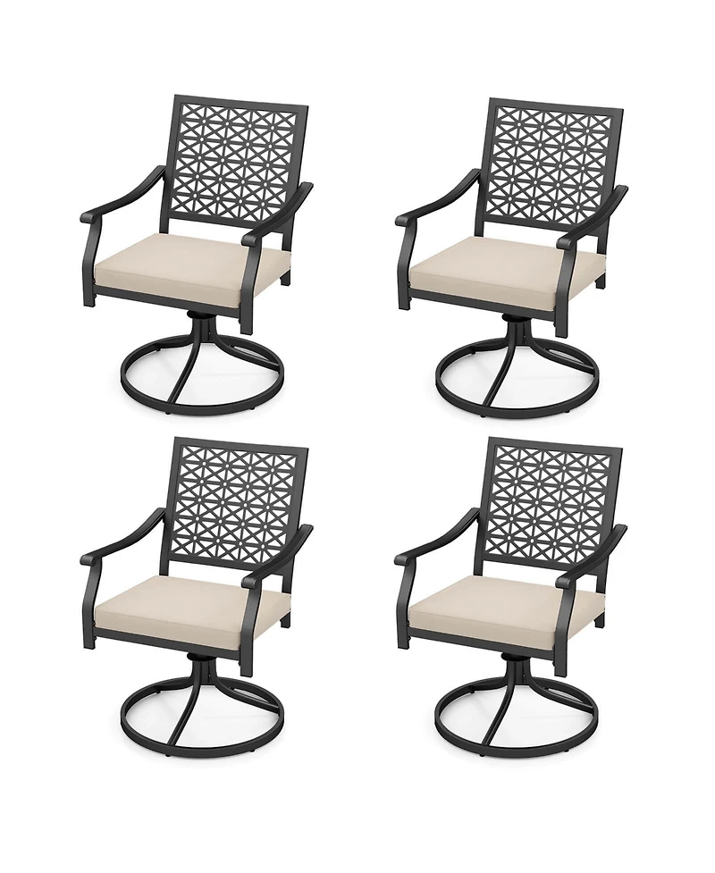 Costway Outdoor Swivel Chairs Patio Dining with Padded Cushions High Back