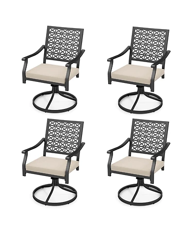 Costway Outdoor Swivel Chairs Patio Dining with Padded Cushions High Back