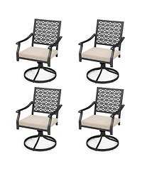 Costway Outdoor Swivel Chairs Patio Dining with Padded Cushions High Back