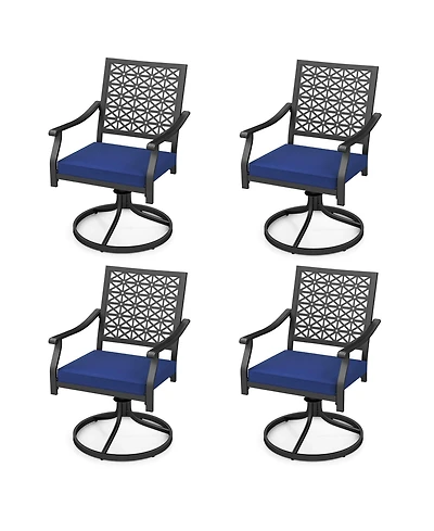 Costway Outdoor Swivel Chairs Patio Dining with Padded Cushions High Back