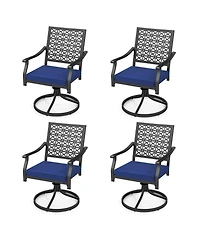 Costway Outdoor Swivel Chairs Patio Dining with Padded Cushions High Back