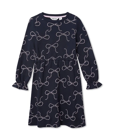 Lands' End Girls Long Sleeve French Terry Knit Dress