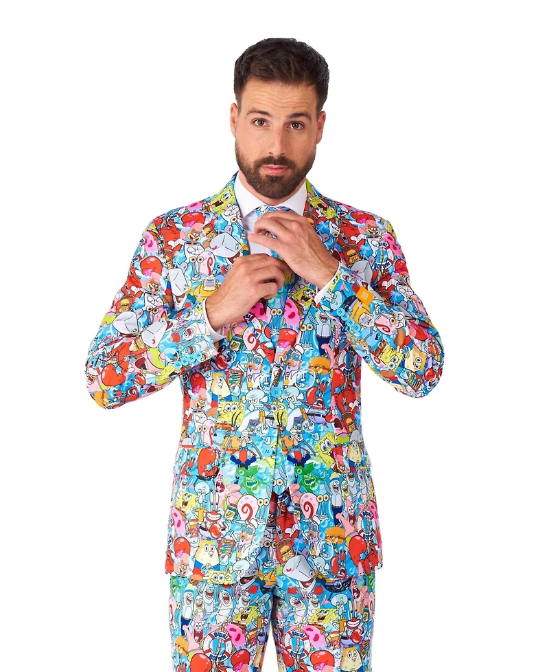 OppoSuits Men's Suit - Official SpongeBob Nickelodeon Clothing Multicolor