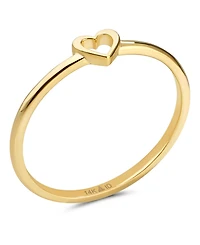 Devata Open Heart Ring in 14K Gold, Size 8