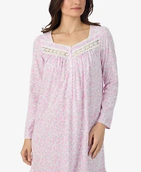 Eileen West Women's Long Sleeve Short Nightgown
