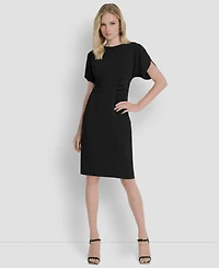 Dkny Women's Short Sleeve Crew Neck Sheath Dress