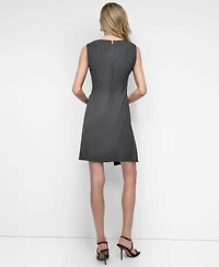 Dkny Women's Sleeveless Boat Neck A Line Dress