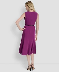 Dkny Women's Sleeveless V-Neck Fit & Flare Dress
