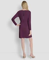Dkny Women's Long Sleeve Boat Neck Sheath Dress