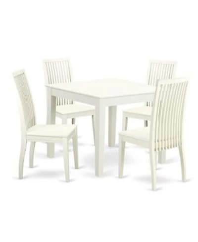 East West Furniture Dining Room Set Linen White