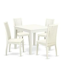 East West Furniture Dining Room Set Linen White