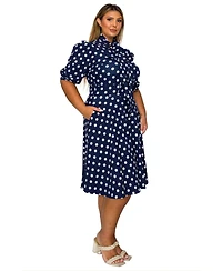L I V D Women's Plus Breken Pocket Flare Dress
