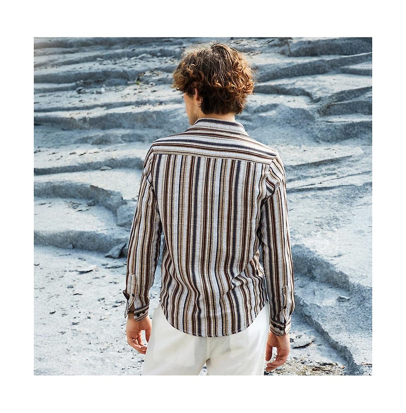 Campus Sutra Men's Multitrack-Striped Shirt