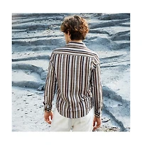 Campus Sutra Men's Multitrack-Striped Shirt