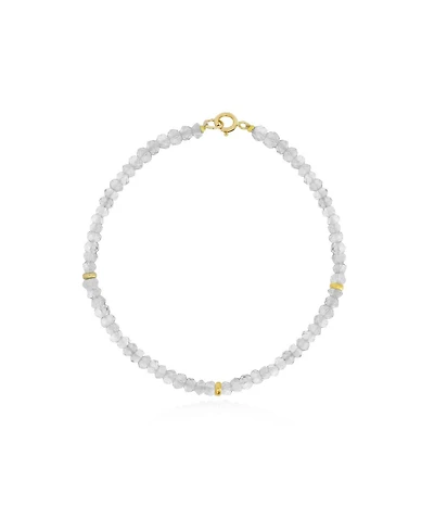 The Lovery White Topaz Bead Bracelet 14K Gold