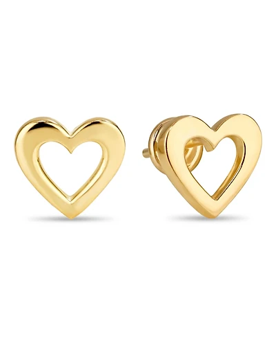 Devata Open Heart Stud Earrings in 14K Gold, approx. 1.5 grams