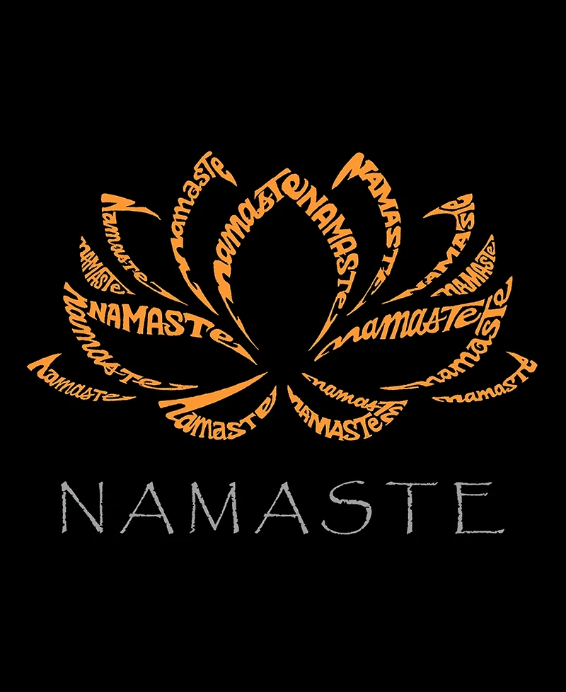 La Pop Art Plus Namaste Word V-Neck T-Shirt