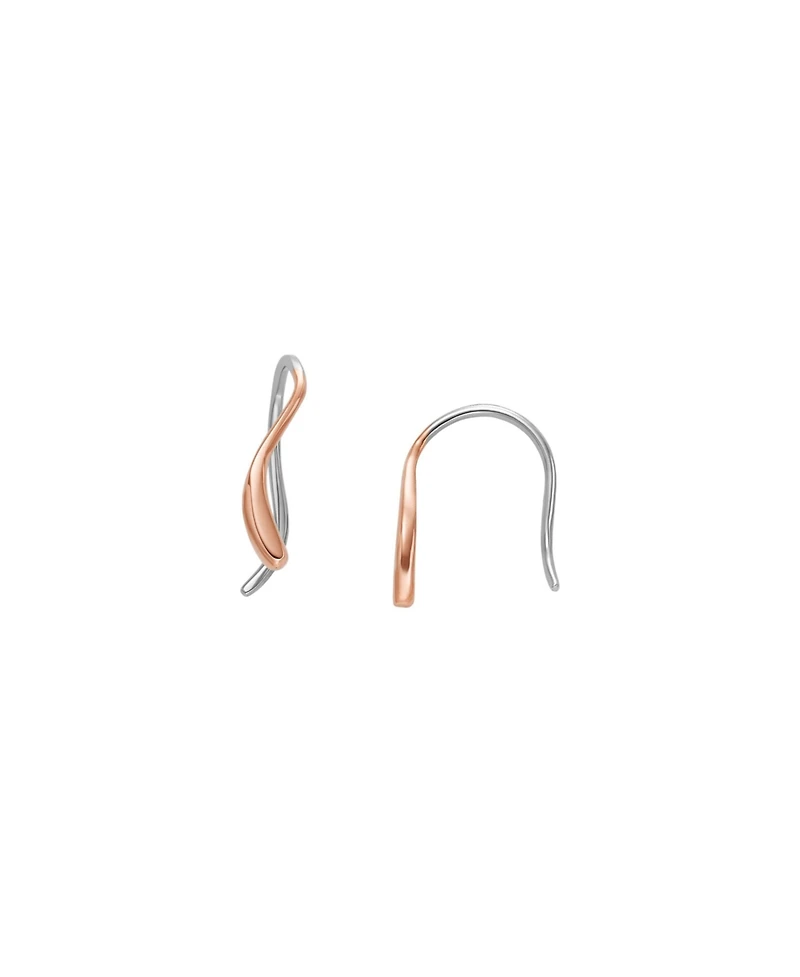 Skagen Women's Essential Waves Rose Gold-Tone Stainless Steel Drop Earrings