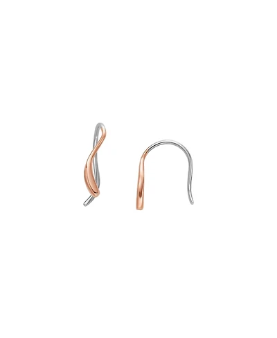 Skagen Women's Essential Waves Rose Gold-Tone Stainless Steel Drop Earrings