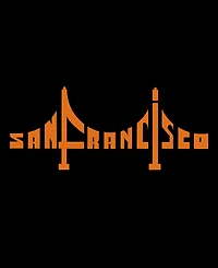 La Pop Art Plus San Francisco Bridge Word V-Neck T-Shirt