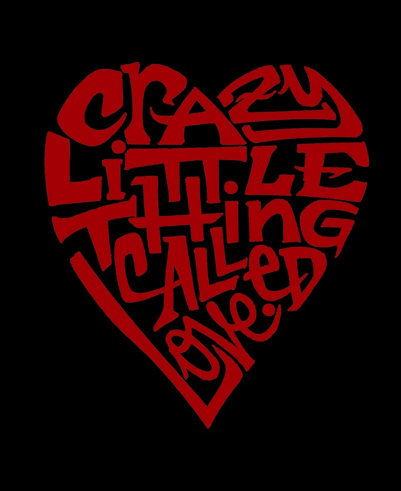 La Pop Art Plus Crazy Little Thing Called Love Word V-Neck T-Shirt