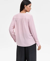 I.n.c. International Concepts Women's Surplice Long-Sleeve Blouse, Exclusively at Macy's
