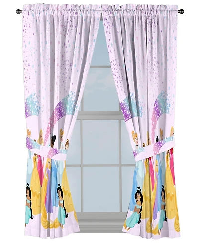 Sunny Side Up Disney Princess Curtains for Kids Bedroom 4-Piece Drape Set Pack of 2