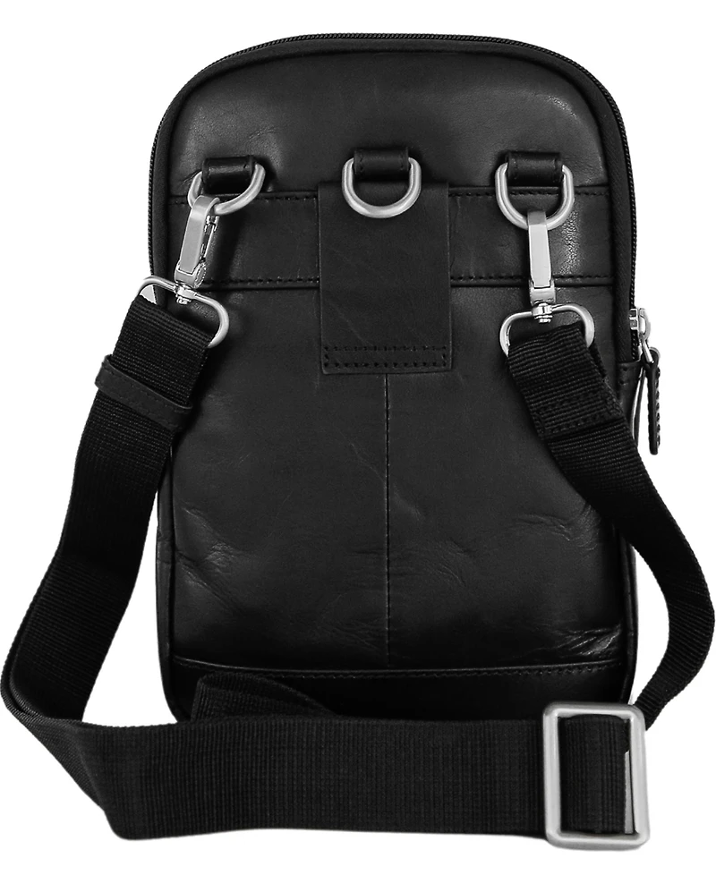 Mancini Men's Leather Crossbody Organizer Bag