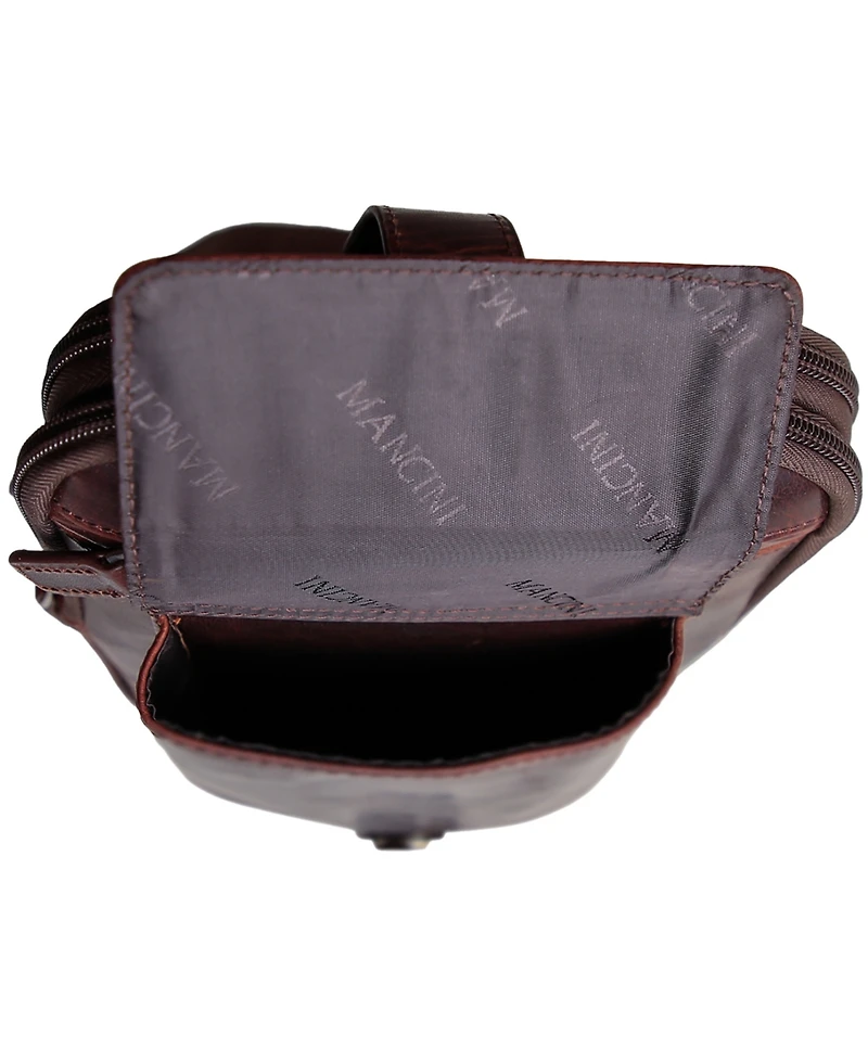 Mancini Men's Leather Crossbody Organizer Bag
