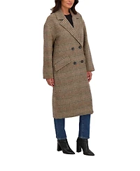 Sebby Collection Women's Long Oversized Double Breasted Faux Wool Coat