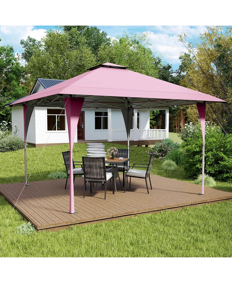 13 X 13 Ft Pop up Gazebo with Portable Carrying Bag 8 Stakes and 4 Wind Ropes