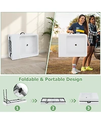 5 Feet Folding Ice Cooler Table with Double Sinks for Camping, Party, Picnic, Wedding