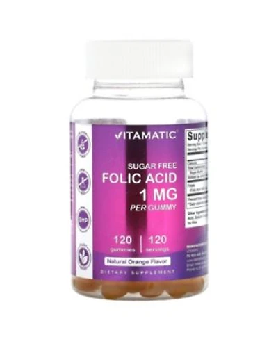 Vitamatic Sugar Free Folic Acid Natural Orange 1 Mg 120 Gummies
