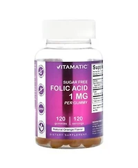 Vitamatic Sugar Free Folic Acid Natural Orange 1 Mg 120 Gummies